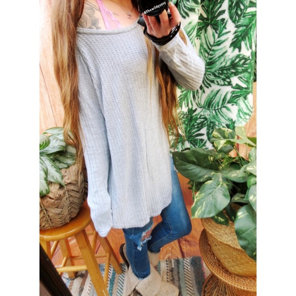 Chaser pale gray oversized thermal knit ✨ - Picture 3 of 6